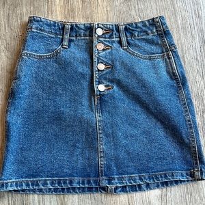 Garage button fly Jean skirt